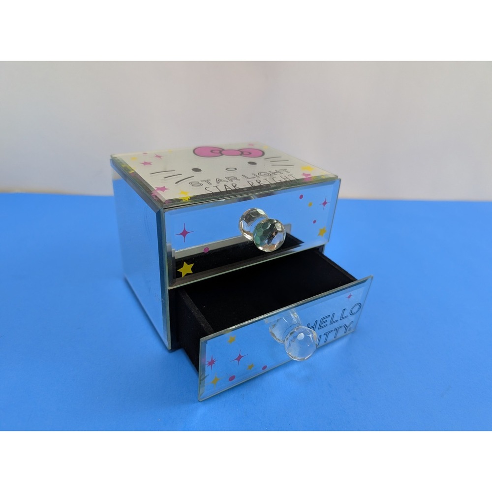 Hello Kitty Mirror 2-Drawer Jewelry Box Star Light Star Bright Trinket Organizer
